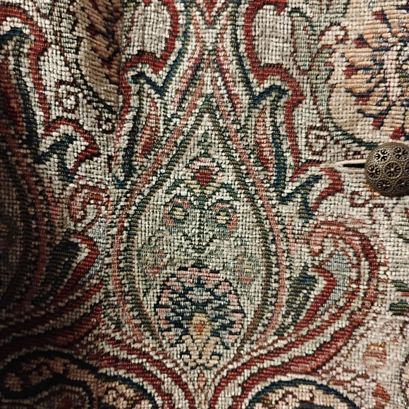 Go Fish Clothing Tan Earth Tone Floral Tapestry Blazer Size XL - Picture 11 of 11